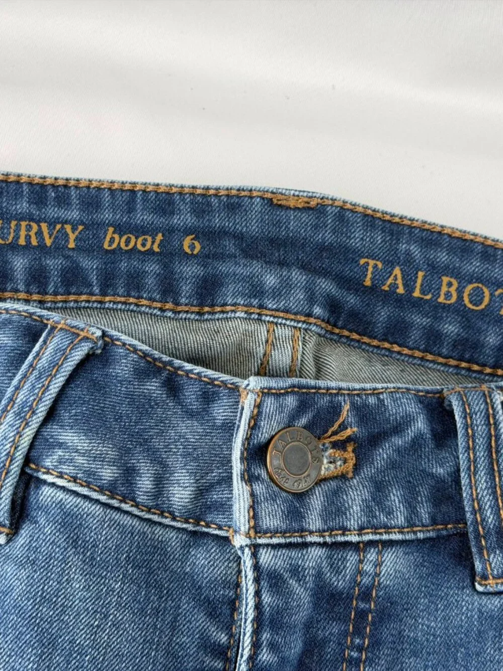 Talbots Women Blue Curvy Bootcut Jeans Denim Stretch Pants Size 6 Regular
